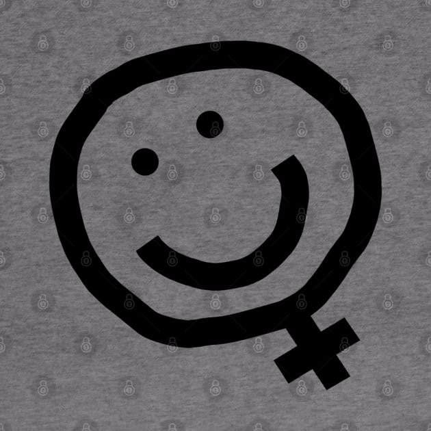 Black Line Minimal Feminism Female Smile by ellenhenryart